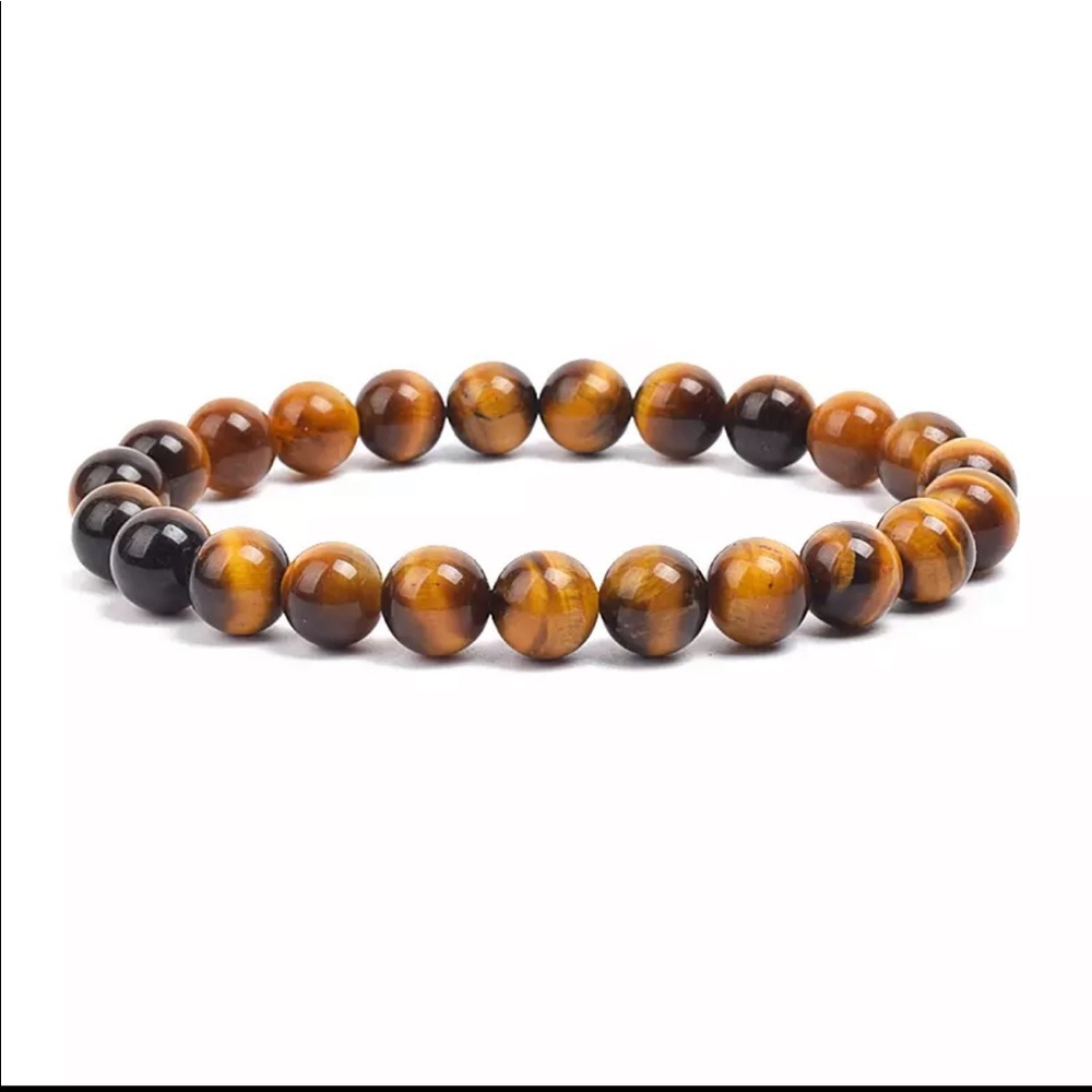 Natural Stone Beads Bracelet tiger eye, 17cm-6.7inch, 6mm beads